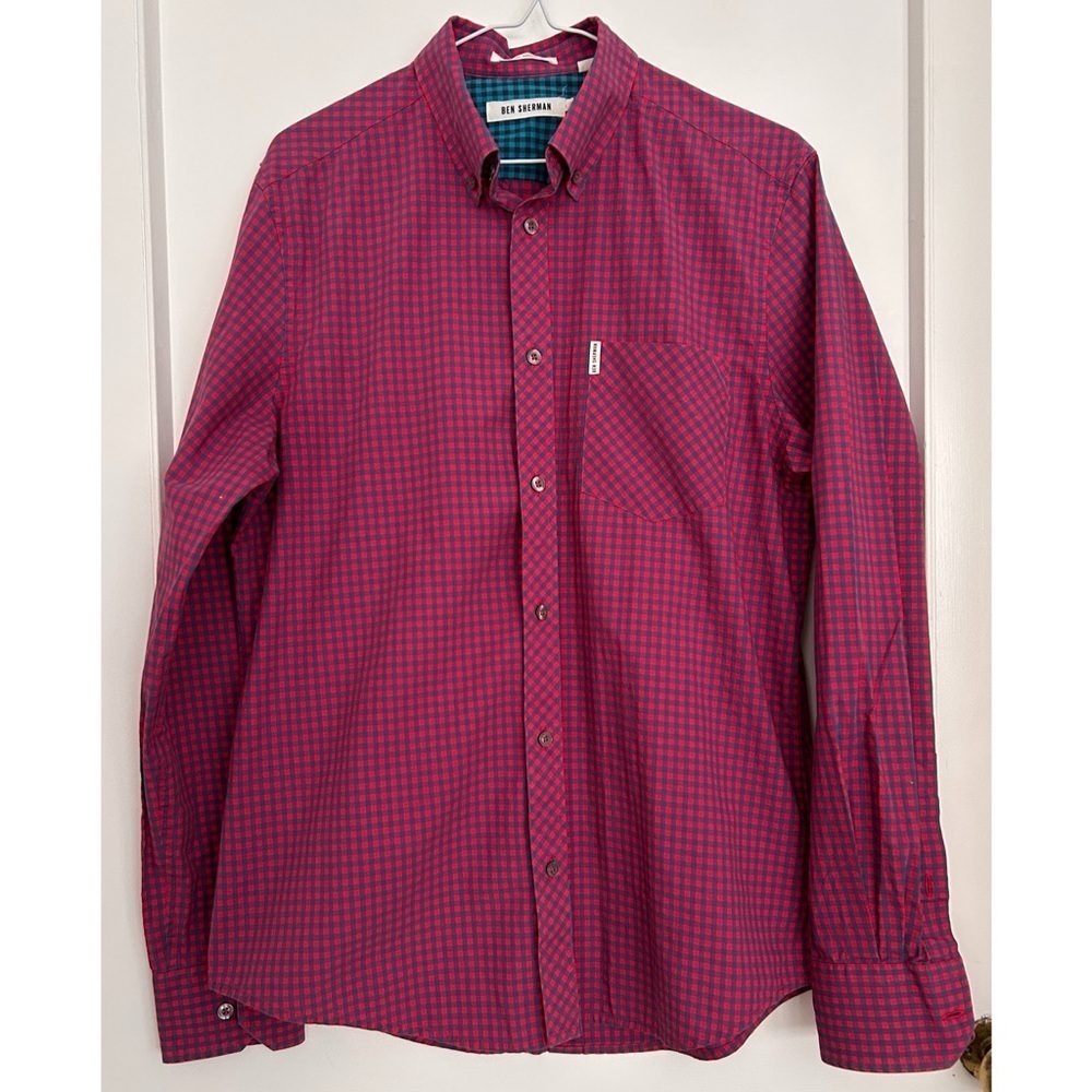 Ben Sherman ‘The Original Gingham Shirt’ in Red and Blue Checks Size M
